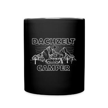 Dachzelt Camper | Autodachzelt Zubehör Geschenk - Tasse einfarbig - Schwarz - Vorne