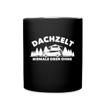 Dachzelt Camping | Autodachzelt Zubehör |Geschenk - Tasse einfarbig - Schwarz - Vorne