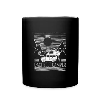Dachzelt Camper | Autodachzelt Zubehör Geschenk - Tasse einfarbig - Schwarz - Vorne