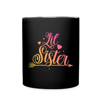 Kleine Schwester - Tasse einfarbig - Schwarz - Vorne