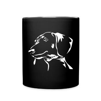 Dackel Kopf "Black Edition - Tasse einfarbig - Schwarz - Vorne
