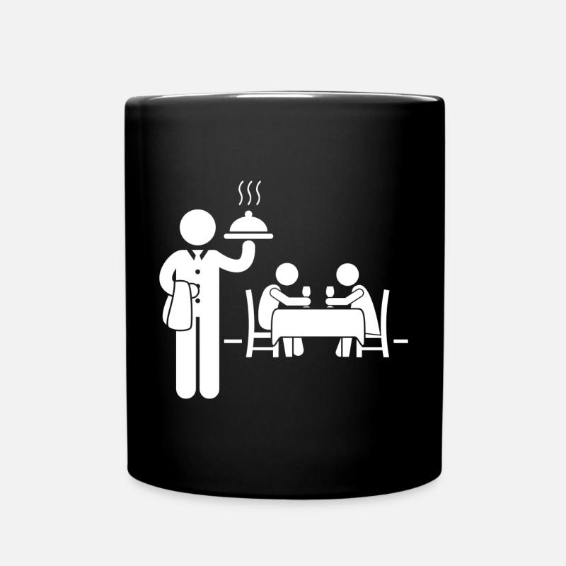 Kellnerin Kellner - Tasse einfarbig - Schwarz