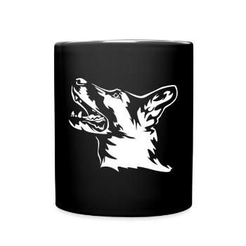 Tête de berger allemand « Black Edition » - Mug uni - noir - Devant