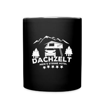 Dachzelt Geschenkidee für Dachzelt-Camper - Tasse einfarbig - Schwarz - Vorne