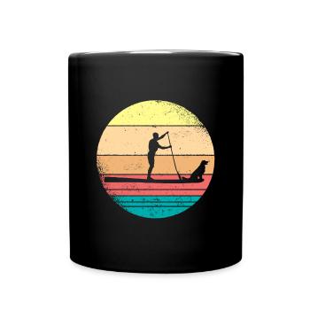 SUP with dog | Stand Up Paddling Dogs Gift - Full Colour Mug - black - Front