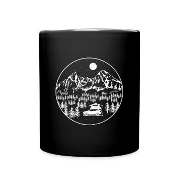 Roof tent folding roof tent nature camping gift car - Full Colour Mug - black - Front