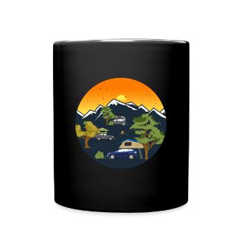 Roof tent sunset | Gift for Camper - Full Colour Mug - black - Front
