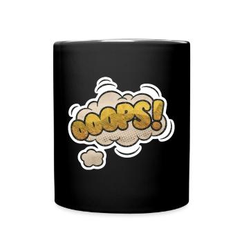 Comic Ooops Lustiger Pop Art Spruch - Tasse einfarbig - Schwarz - Vorne