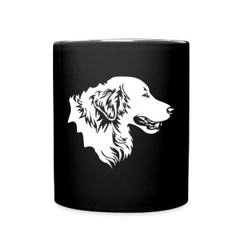 Golden Retriever head "Black Edition" - Full Colour Mug - black - Front