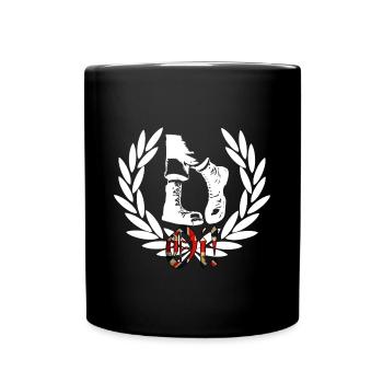 UK Boots Laurel Flag Style Oi! Skinhead - Full Colour Mug - black - Front