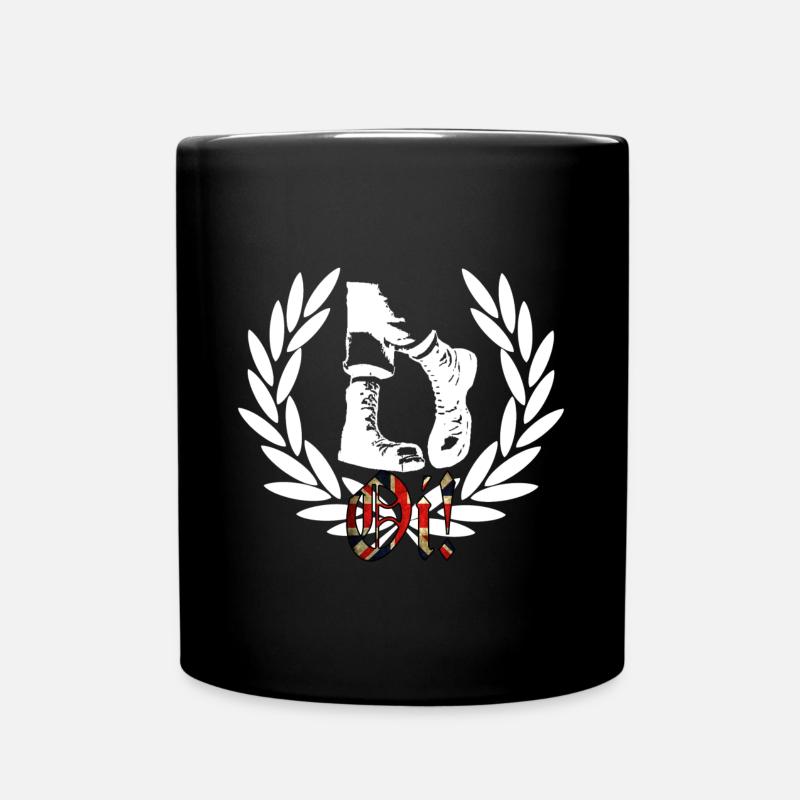 UK Boots Lorbeer Flaggenstil Oi! Skinhead - Tasse einfarbig - Schwarz