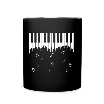 Pianist Piano Keys - Tasse einfarbig - Schwarz - Vorne