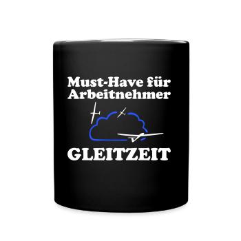 Gleitzeit Segelflieger lustig Geschenkidee - Tasse einfarbig - Schwarz - Vorne