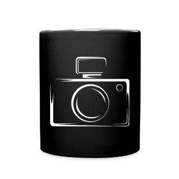 photo camera kamera shooting shoot symbol icon - Tasse einfarbig - Schwarz - Vorne