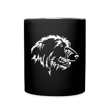 Irish Wolfhound Head "Black Edition" - Full Colour Mug - black - Front
