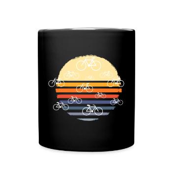 Retro Bike Tour Sunset Design - Full Colour Mug - black - Front