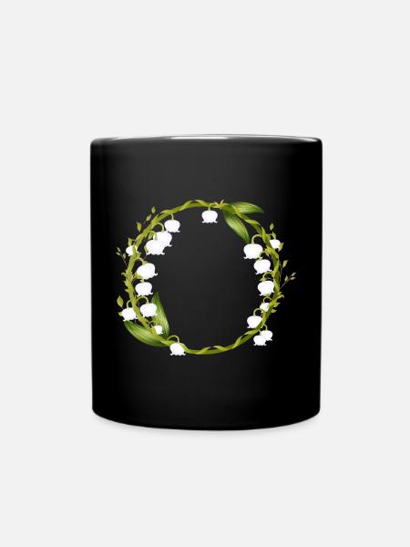délicate couronne printanière de muguet - Mug uni - noir