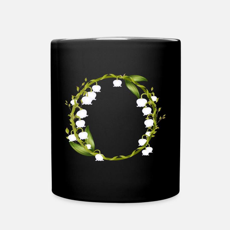 délicate couronne printanière de muguet - Mug uni - noir