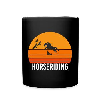 retro vintage sunset team horse - Full Colour Mug - black - Front