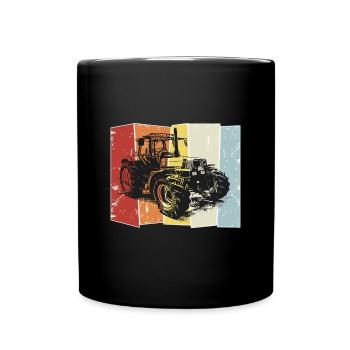 Traktor Deutz retro style - Tasse einfarbig - Schwarz - Vorne