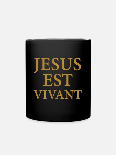 JESUS EST VIVANT - OR - Mug uni - noir