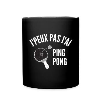 ping-pong, ping-pong sport, pongiste - Mug uni - noir - Devant