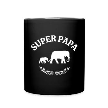 papa, meilleur papa, super papa - Mug uni - noir - Devant