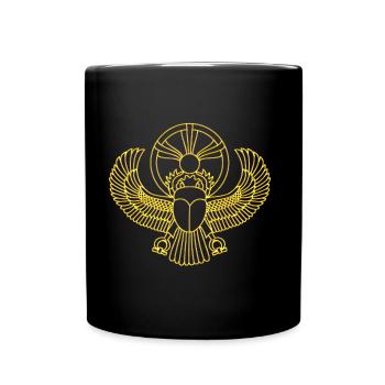 Scarab Sun Egypt Lucky Charm Protective Symbol - Full Colour Mug - black - Front