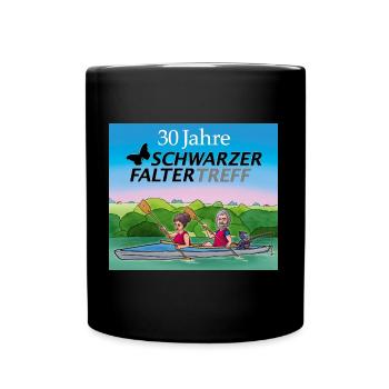 30 Jahre Schwarzer Falter - Faltboottreffen - Tasse einfarbig - Schwarz - Vorne