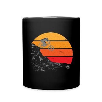 downhiller sunset - Full Colour Mug - black - Front