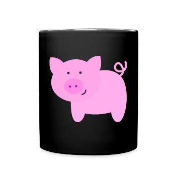 Pink Pig - Full Colour Mug - black - Front