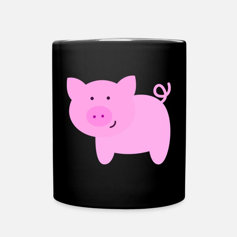 Cochon rose - Mug uni - noir