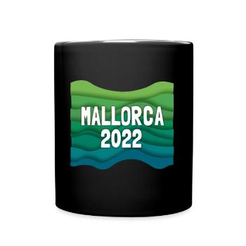 Mallorca 2022, Malle, Balearen,Spanien, Mittelmeer - Tasse einfarbig - Schwarz - Vorne