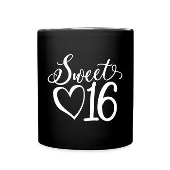 Sweet Sixteen Mignon cadeau de 16 ans - Mug uni - noir - Devant