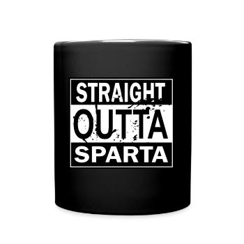 Straight outta Sparta - Tasse einfarbig - Schwarz - Vorne