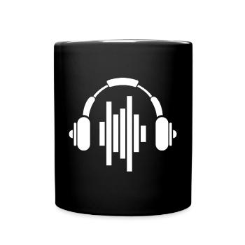 Kopfhörer Symbol Musik Töne beats Dj techno dnb - Tasse einfarbig - Schwarz - Vorne
