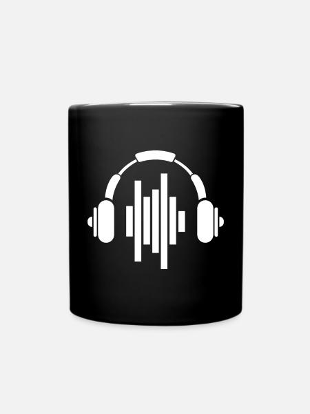 Kopfhörer Symbol Musik Töne beats Dj techno dnb - Tasse einfarbig - Schwarz