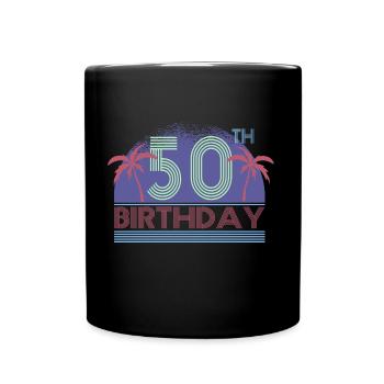 50e 50 Cinquante Fuffzichth Anniversaire - Mug uni - noir - Devant