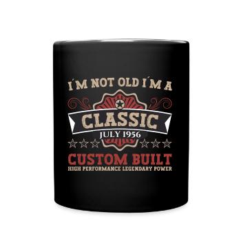 66. Geburtstag Jahrgang 1956 Juli Geschenke Herren - Tasse einfarbig - Schwarz - Vorne