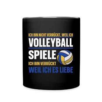Volleyball Volleyballer Volleyballspieler - Tasse einfarbig - Schwarz - Vorne