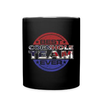 Bestes Cornhole Team ever Sport Spass Bier - Tasse einfarbig - Schwarz - Vorne