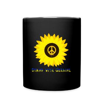 Stand with Ukraine - Tasse einfarbig - Schwarz - Vorne