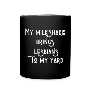 Funny lesbian text - Full Colour Mug - black - Front