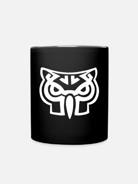 Tête de hibou blanc - Mug uni - noir