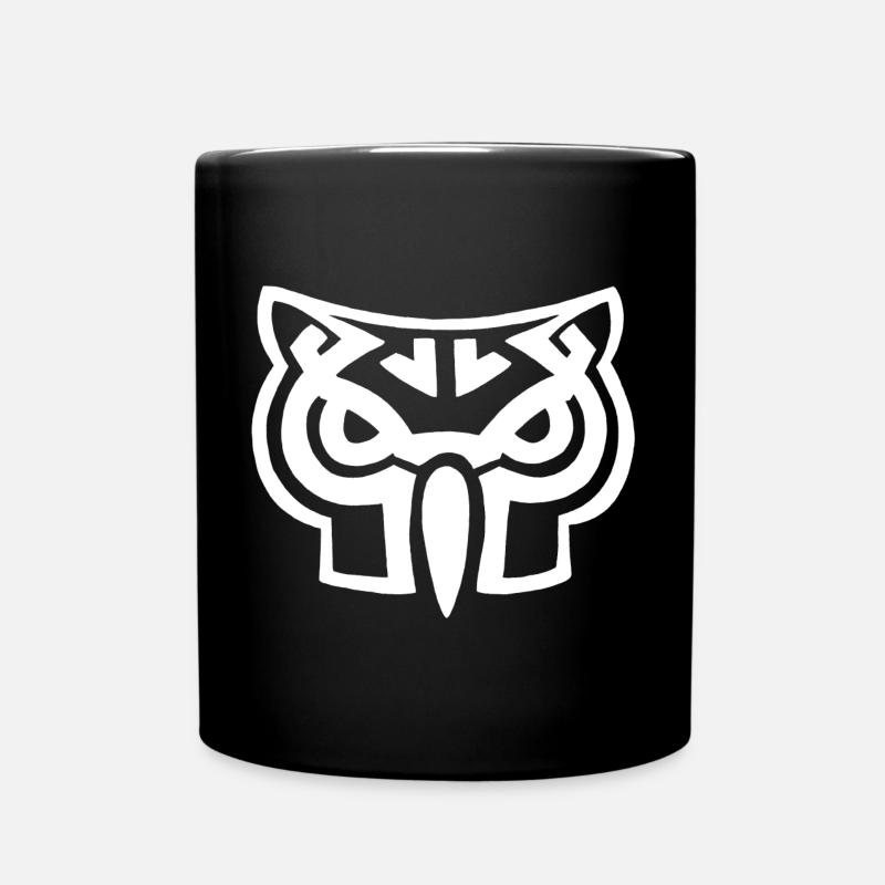White owl head - Full Colour Mug - black