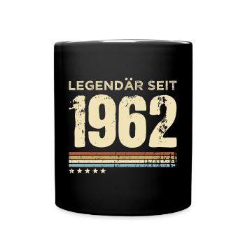 61. Geburtstag 61 Jahre Retro Legendär seit 1962 - Tasse einfarbig - Schwarz - Vorne