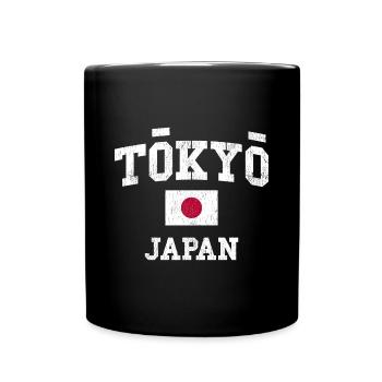 Tokyo Japan Retro Logo - Tasse einfarbig - Schwarz - Vorne