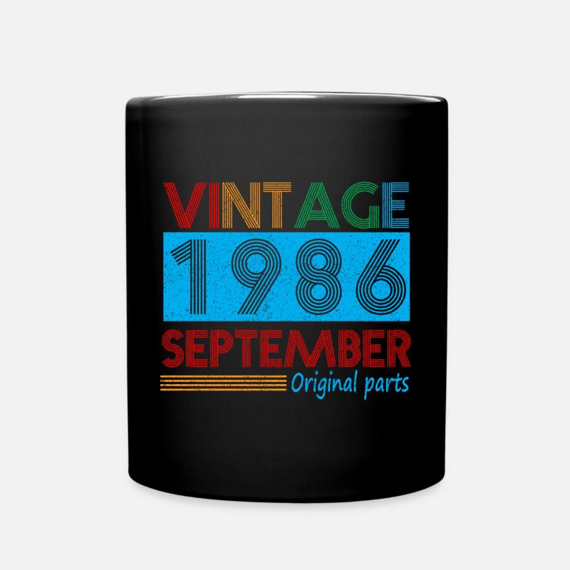 Jahrgang September 1986 39 Jahre alte Geburtstagsgeschenke - Tasse einfarbig - Schwarz