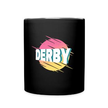 Derby England Great Britain UK City Font - Full Colour Mug - black - Front