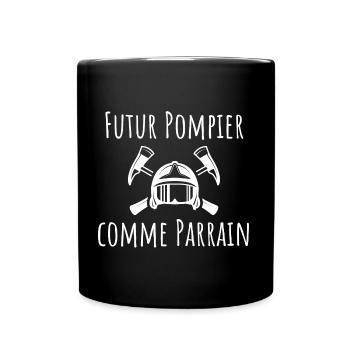 Futur pompier comme parrain cadeau - Mug uni - noir - Devant
